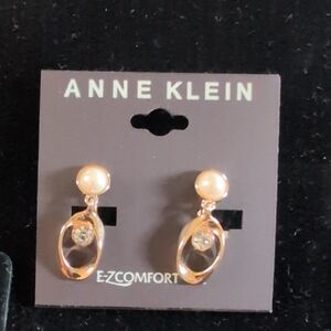 Anne Klein Gold Pearl Drop Earrings